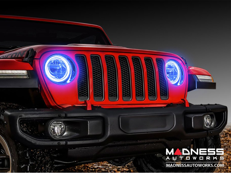 Jeep Wrangler JL LED Surface Mount Headlight Halo Kit - Blue